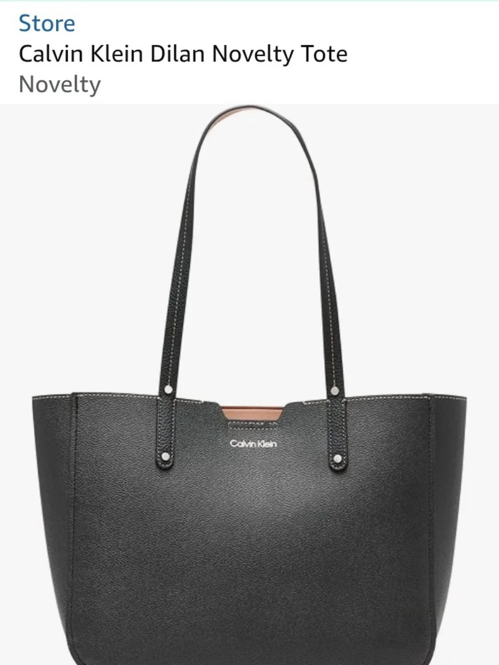 Calvin Klein Black Tote with Contrast Trim